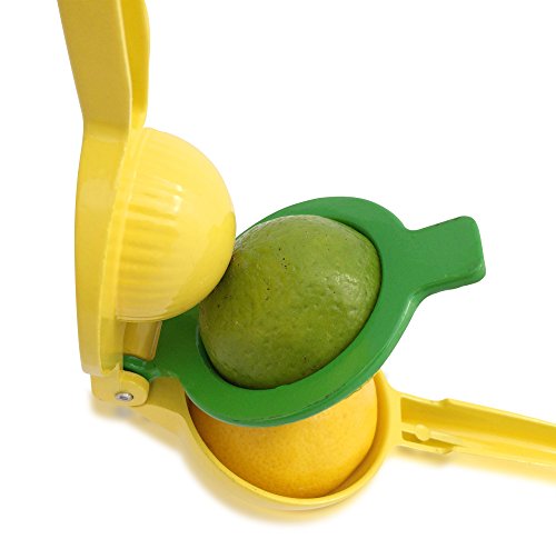 Zitronenpresse | Limettenpresse | Orangenpresse | Manuelle Zitruspresse aus Aluminium | Handpresse gelb grün - 6