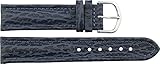 Armbanduhr lederarmband in Azurblau Leder - 20mm - - Schnalle in Silber Edelstahl - B20BluItr11S