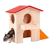 Milopon Hamster Wooden Käfig Nagerkäfig Villa Mäusekäfig Kleintierkäfig Rattenkäfig