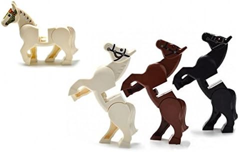 ARUNDEL SERVICES EU Mini Figures Horses 4 Piece horse set. Building Bricks Building Blocks Lego Compatible Lego Compatible Minifigure Toy Horse Minifigure horses