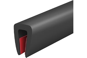 Gummikantkant, självhäftande U-kanal gummikantkant, u-format kantskydd för spegel och glasögon, EPDM-material, spårbredd 3 mm (1/8 tum), längd 3 m
