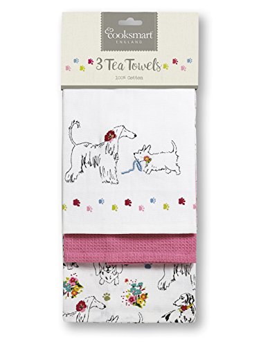 Preisvergleich Produktbild Cooksmart Dapper Dogs 3 Stück Geschirrtücher