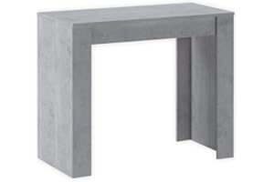Skraut Home - Tavolo Consolle Allungabile fino a 140 cm - Dimensioni Chiuso: 78 x 90 x 50 cm - Materiale Resistente - Cemento - Ideale per la tua Sala da Pranzo, Soggiorno o Scrivania