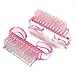 Hrhyme 2Pcs Pink Nail Art Dust Clean Cleaning Brush Manicure Pedicure Tool