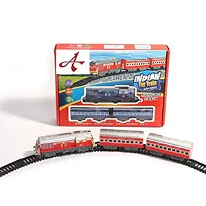 Indian Toy Train Multiple Color, 1 Engine and 2 boggies
