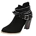 Produktbild Junjie Frauen Ankle Short Booties Solid Leder Ritter Damen Martin Stiefel Super High Schuhe Boot Slip-On 35-43 Atmungsaktiv Massage Leicht Weich Rot Schwarz