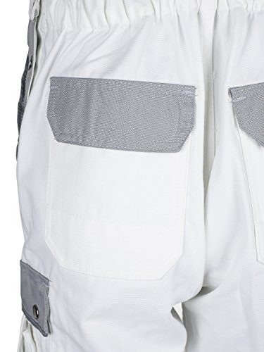 TMG® – Herren Latzhose für Maler/Lackierer – strapazierfähig – Weiß - 5