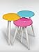 Produktbild Designer Beistelltisch Retro 3er Set TRIO I Gelb Pink Blau Wohnzimmertisch
