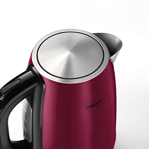 Philips HD9322/33 Wasserkocher 2.200 W, 1,7 L, Tassenazeige, Kalkfilter burgunderrot - 3