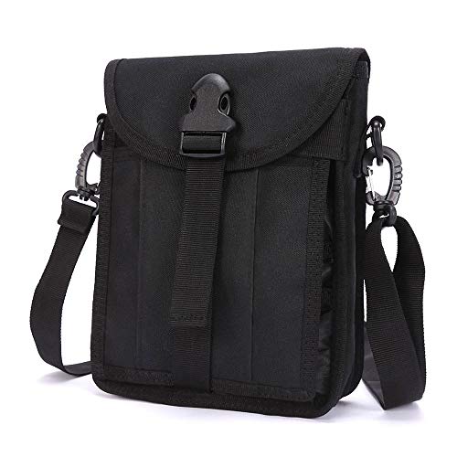 FSD-MJ - Borsa a Tracolla Tattica da 600 Denari, Stile Militare, per Caccia, Campeggio, Escursionismo, Colore: Nero