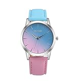 Watches Loveso Damen Frauen OKTIME Regenbogen Bunte Quarz Armbanduhr (A)