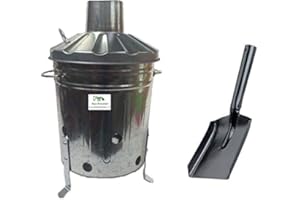 SIMPA Mini Garden Incinerator Small 15L Rubbish Waste Paper Document Burning Fire Bin + FREE Mini Shovel