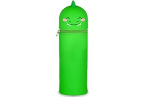 GDFJBG 2-in-1 Silikon Federmäppchen - Dinosaurier,Kawaii,Tischstifthalter Federtasche Tischstifthalter, Reißverschluss, Silikon, Stiftetasche Buntstifte Marker, Mäppchen Tiere
