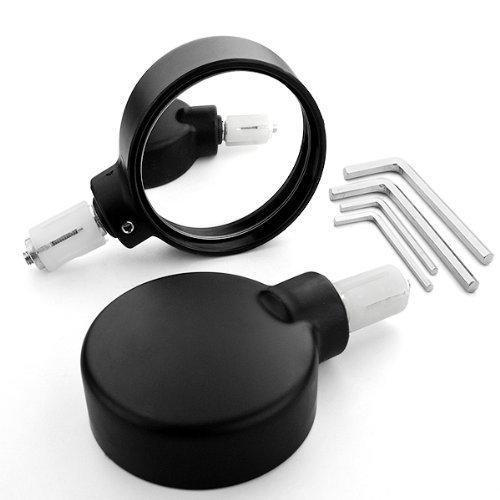 Motorcycle Chrome Plated Billet Aluminum Outside Rearview Side View Mirrors Multi Angle Adjustable Blindsight Rearview Handle Bar End Convex Universal Fit For Handlebars Motorcycle Ninja YZF CBR R1 R6 GSX Katana