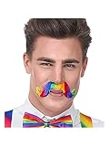 Tema: GAY Pride WIDMANN Srl bigote falso adhesivo GAY Pride barbe, bigote, sopracciglie y patillas para Adultos, Multicolor, wdm07782
