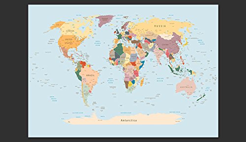 FOTOTAPETE 200×140 cm – VLIES TAPETE PREMIUM – PROFI QUALITÄT – 3 Farben zur Auswahl – Top moderne Wanddeko – Wandbilder XXL – Riesen Wandbild – Top Design Tapete – Neue exklusive Edition mit noch besser Druckauflösung – Deutsches Premium Vlies – Weltkarte k-B-0001-a-c - 4