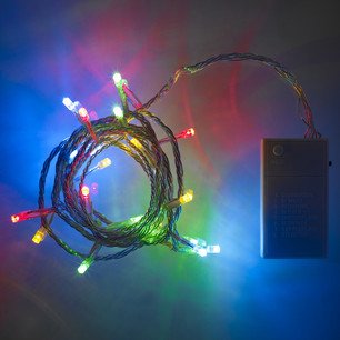 20er LED Lichterkette bunt batteriebetrieben, 8 Programme