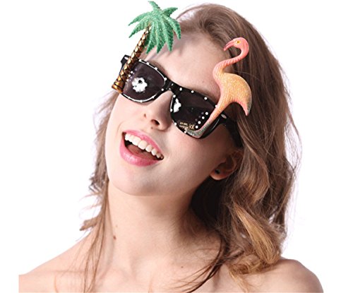 Hawaii Party Sunglasses ¨C LATH.PIN Novelty Beach Party Costume Creative Palm Tree Flamingo Sunglasses