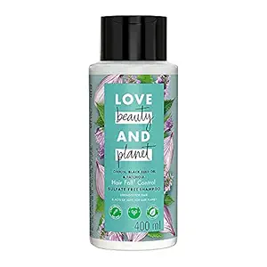 Love Beauty & Planet Onion Oil, Blackseed Oil & Patchouli Sulfate Free Hairfall Control Shampoo, No Parabens, No Dyes, Patchouli Essential Oil, 400 ml