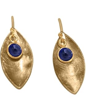 Gemshine - Damen - Ohrringe - Ohrhänger - 925 Silber - Vergoldet - Marquise - Minimalistisch - Design - Saphir...