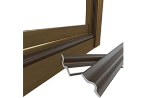 ESUFEIR Paraspifferi porta blindata,Nylon Schiuma Guarnizione Adesiva porta Finestra,Striscia sigillante per porte e finestre scorrevole,Sotto porta entrata per spifferi (3M, Marrone)