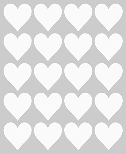 40 Klebeherzen, 40 mm, weiß, aus PVC Folie, wetterfest, Herz Sticker Aufkleber - 2