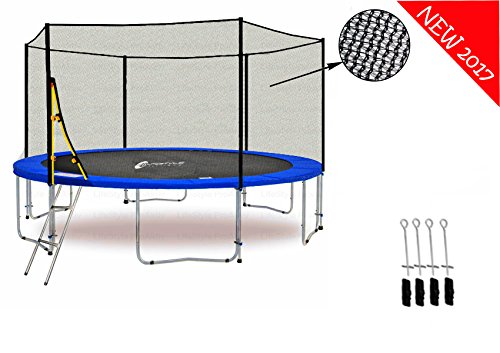 LS-T400-PA13 (BA) LifeStyle ProAktiv Garten- Trampolin 400 cm - 13ft - Extra Starkes Sicherheitsnetz - 180kg Traglast - TÜV/GS/CE - Model 2017