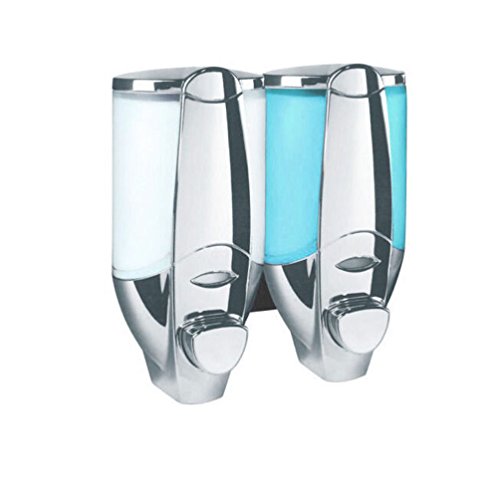 E Support Duo 2-Fach Wandmontage Seifenspender Shampoo Spender Chrom Flüssigseifenspender - 2