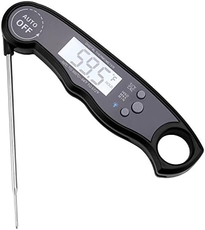 Szaerfa Digital Waterproof Meat Thermometer Instant Read With Probe & Blacklight for Grilling BBQ Water Milk Bathing (Black)