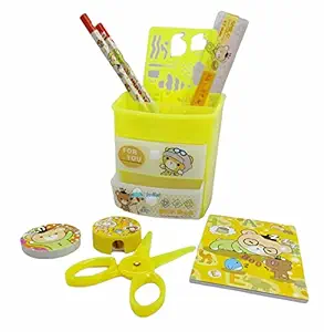 FunBlast Stationary Kit - Stationary Set for Kids, Return Gift for Kids, Boys, Girls (Yellow)