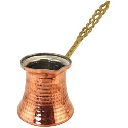 Turkish Emporium Cezve Cafetière à café turc/moka avec gravure Ibrik Café turc élégant à la main en cuivre
