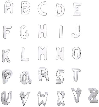Alphabet Cookie Cutter Set,Ecombird 26-Piece Stainless steel Fondant Cutter Set,Pastry Cutters,Cake Decorating supplies,Cutters with Storage Case
