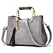 Produktbild Andouy Damenmode Einfache reine Farbe einzelne Schulter Messenger Bags(Grau)
