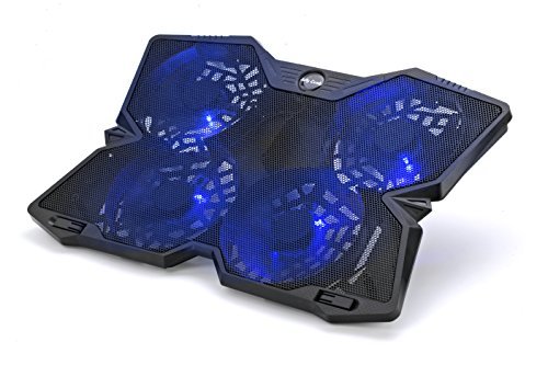 Laptop Kühler, Jelly Comb 4 x 130mm Notebook Cooler Ständer Cooling Pad mit USB Port und 4 LED Lüftern Kühlpad Kühlmatte für Macbook Laptop Notebook 10 Zoll zu 17 Zoll