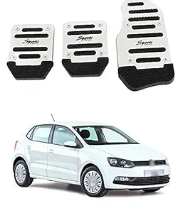 PRIKNIK Anti-Skid Car Pedals(Manual Shift) 3 Pcs Sports kit Pad Covers Set Compatible with Polo