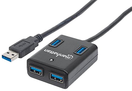 Manhattan USB 3.0 Hub ( 4 Ports Stromversorgung über USB ) 162296 schwarz