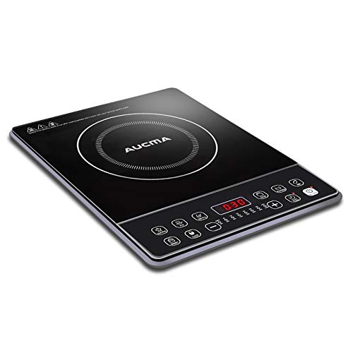 Piastra ad induzione,AUCMA piano Cottura a induzione elettrica 2000W Fornello ad Induzione Multifunzione design portatile ultrasottile, controllo touch sensor e blocco di sicurezza