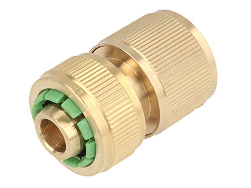 tecuro Schlauchanschlussstück mit Stecksystem für Wasserschläuche und Gartenschläuche 1/2 Zoll (Ø 13 mm) - massive Ausführung - messing-blank