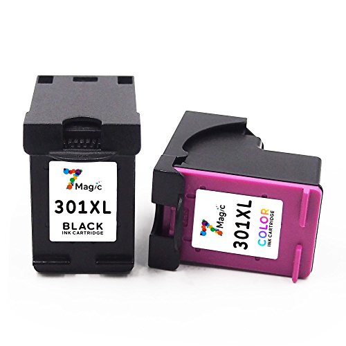 7Magic 2-Pack (1x Schwarz, 1x Farbe) Remanufactured Druckerpatronen Ersatz für HP 301 301XL Multipack Tintenpatronen Kompatibel mit HP Deskjet 1000 1010 1510 1050 1050a 1055 2000 2050 2050a 2054a 2510 2540 2542 2544 3050 3054a 3052a 3055 3059a, HP Envy 4500 4502 4504 4505 4570 5530 5532 5534 5539, HP Officejet 2620 2622 4630 4632 4634 4636 Drucker