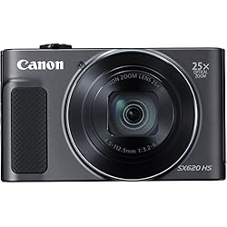 Canon PowerShot SX620 HS - Cámara Digital compacta de 20,2 MP (Pantalla de 3", Zoom óptico 25x, WiFi, NFC, Video Full HD), Negro