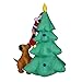 Produktbild WA Christmas Flable Dog Biting Christmas Tree Old Man Climbing Tree, 1,8 Meter Weihnachtsdekoration LED Lights