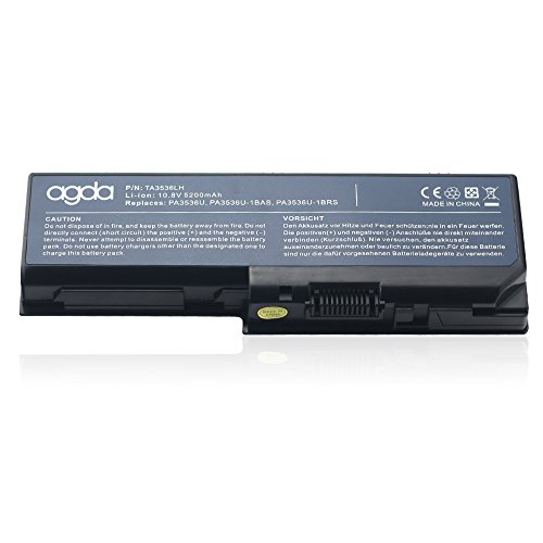 AGDA®Li-ion 6-Zellen 10.8V 5200mAh Neu Externer Notebook Laptop Batterie Akku Kapazität fürToshiba PA3536U-1BRS Satellite L350 L350D L355 P200 P205 P300 PABAS100 - 2