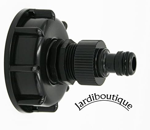 Jardiboutique PVC S60x6 Hose Fitting with a Male Connector for 1000-Litre IBC (Intermediate Bulk Container) Tanks