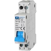 ELEKTRONOVA Magnetothermal switch 1P+N C10 10A 4.5kA - 1 DIN module - 220V