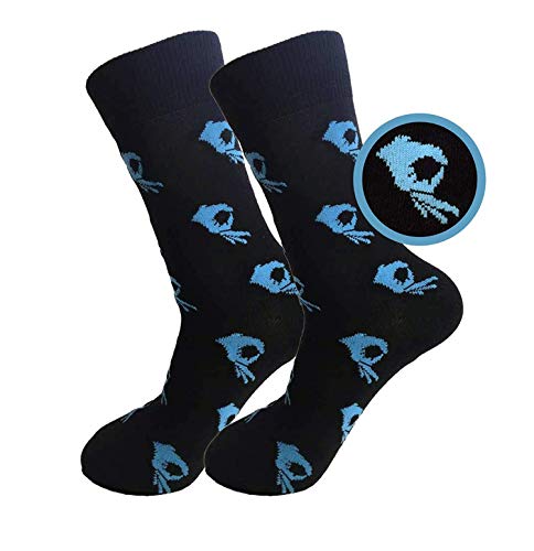 NO&DISTURB - Calcetines de algodón para Vestido, diseño de círculos, Estilo Casual, Blue Finger, Talla única