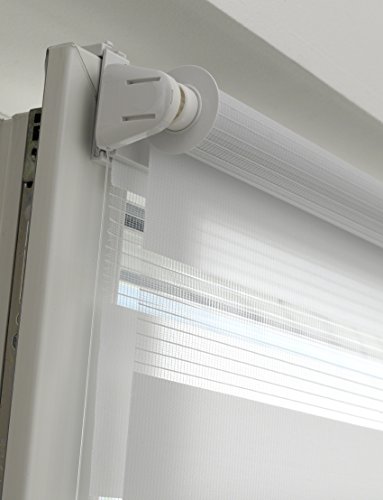 Yoursol Klemmfix/Easyfix Doppelrollo/Duo Rollo ohne Bohren, zur Montage auf dem Fensterrahmen, 80x150cm, weiss - 7
