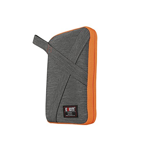 BUBM Organizer Tragetasche USB-Speicherstick Karte Bewahrungstasche für Elektronische Zubehöre Reise Organisasor Tasche mit Griff (Klein, Grau） - 2