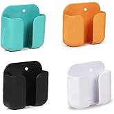 WALLVIEW TECH Pack of 4 Wall Mounted Mobile Phone Holder Storage Case For Phones with Strong Adhesive Strips | Wall Mount Mob