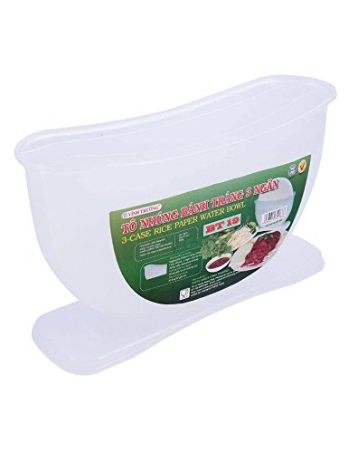 dailyTT | Innovative Reispapier Wasserschale, Halter mit zweifachem Fach zum Befeuchten für kleines und großes Reispapier | für vietnamesische Sommerrollen + asiatische Frühlingsrollen + andere Speisen | ideales, smartes Gadget für Dinner und Geburtstags Party | Halterung, Reispapierhalter, Wasserschüssel, 3 Case Rice Paper / Egg Roll / Spring Roll Water Bowl, Wrapper Tray - 2