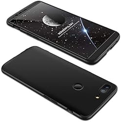 AChris Oneplus 5T Funda 360 Grados Integral PC Hard Carcasa Case Cover para Oneplus 5T + Protector de Pantalla de Vidrio Templado Ultra-Delgado Antichoque Antideslizante Moda Funda- Negro